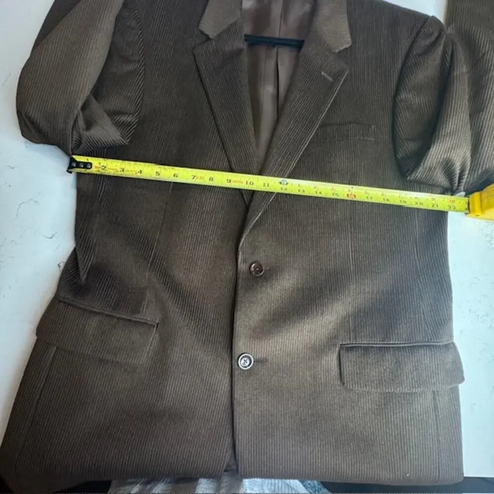 Jos. A. Bank 43L Brown Wool Silk Corduroy 2 Button Sport Coat Blazer
